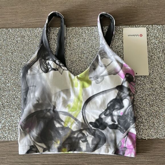 Lululemon Throwback Print Align Tank Top size 2 NWT Unicorn Throwback White - Picture 1 of 6